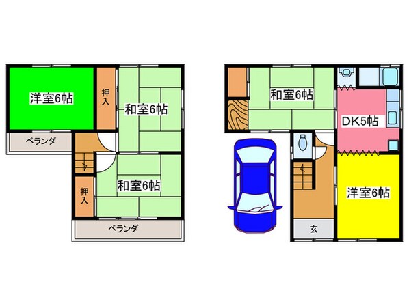 岸和田市松風町戸建の物件間取画像